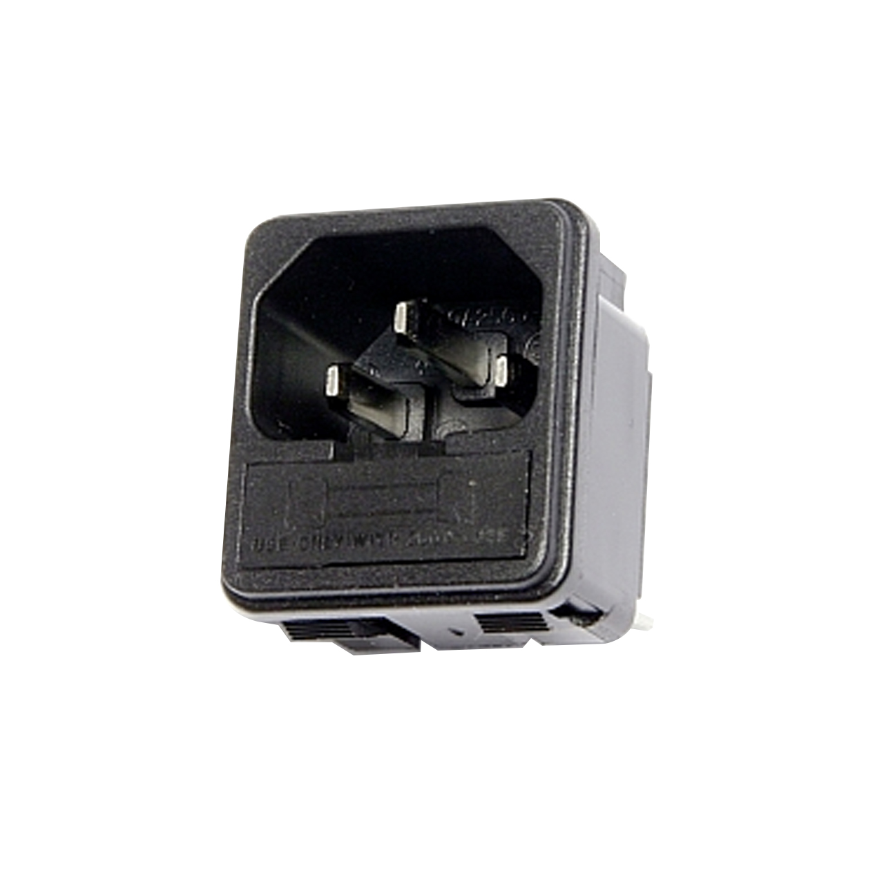 Power connector IEC 60320 C14 fused